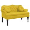vidaXL sols ar spilveniem, dzeltens, 120,5x65x75 cm, samts