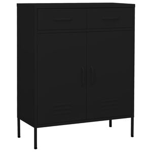 vidaXL skapītis, 80x35x101,5 cm, tērauds, melns