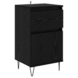 vidaXL Puse ar atvilktni Melns ozols 35 x 40 x 70 cm Inženierijas koks