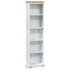 vidaXL Grāmatu skapis 46 x 20 x 170 cm Ciets priedes koks Balts