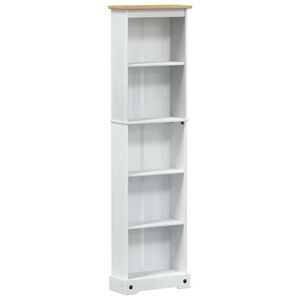 vidaXL Grāmatu skapis 46 x 20 x 170 cm Ciets priedes koks Balts