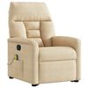 vidaXL masāžas krēsls, paceļams, krēmkrāsas mikrošķiedras audums