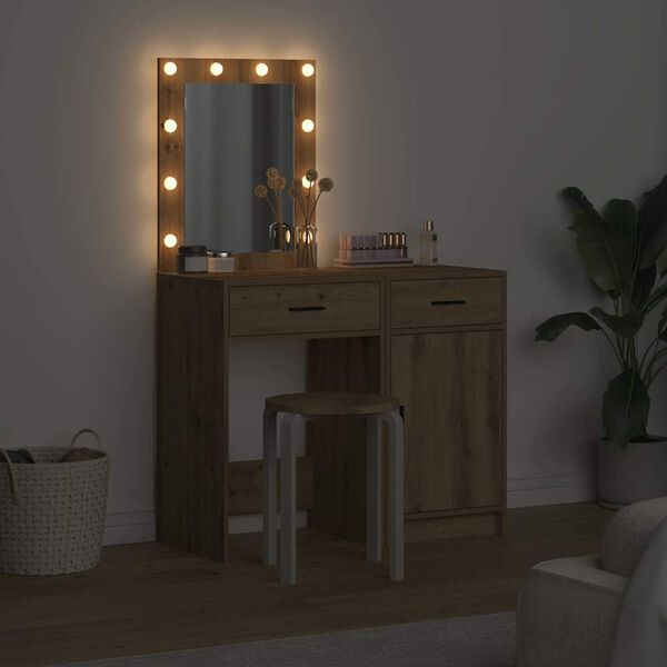 vidaXL Dressing galds 2 pcs Brūna 50 x 41 x 135 cm Inženierijas koks