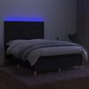 vidaXL atsperu gulta ar matraci, LED, melns audums, 140x190 cm