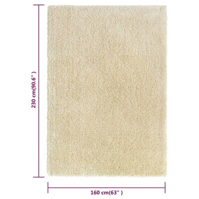 vidaXL paklājs, pinkains, bēšs, 160x230 cm, 50 mm