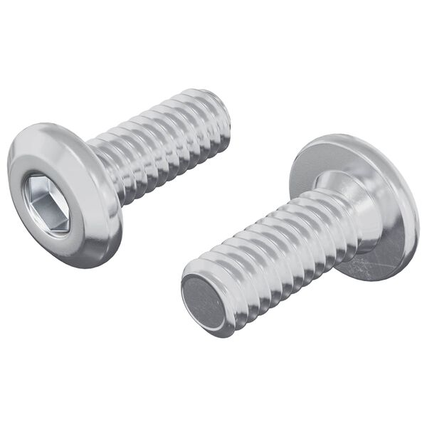 vidaXL Galvas bloķē&scaron;anas skrūve 2 pcs Sudraba M6 x 15 mm Tērauds