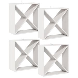 vidaXL Vīna plaukts 4 pcs Balts 62 x 25 x 62 cm Ciets priedes koks