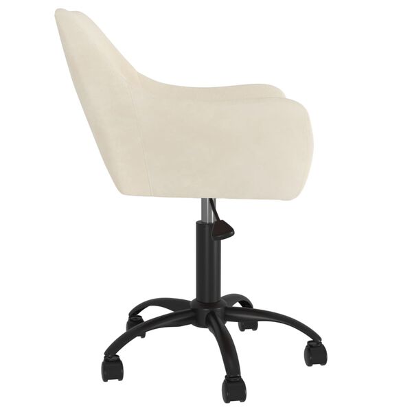 vidaXL grozāms virtuves krēsls, krēmkrāsas samts