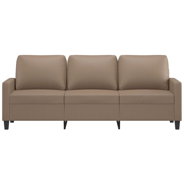 vidaXL trīsvietīgs dīvāns, kapučīno krāsa, 180 cm, mākslīgā āda