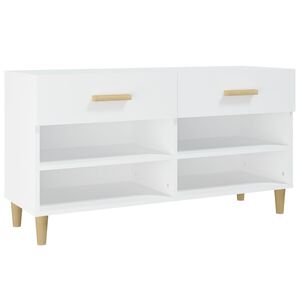 vidaXL apavu skapītis, balts, 102x35x55 cm, inženierijas koks
