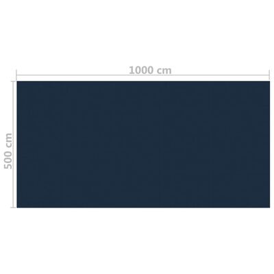 vidaXL baseina pārklājs, solārs, peldošs, 1000x500 cm, melns un zils