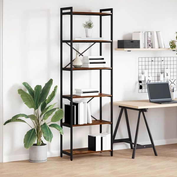 vidaXL Grāmatu plaukts Dūmaka ozols 40 x 30 x 85 cm Inženierijas koks