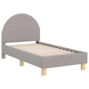 vidaXL Bērnu gultas rāmis ar galvgali Gai&scaron;i pelēka 70 x 140 cm Boucl&eacute;