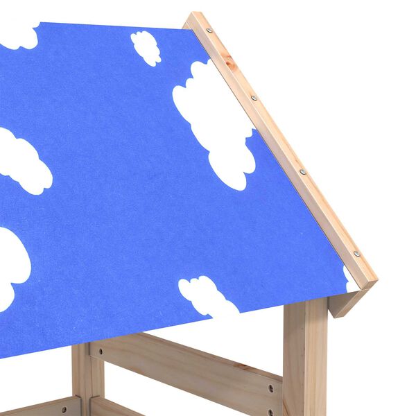 vidaXL Spēļu tornis Brūna 110,5 x 52,5 x 215cm Ciets priedes koks