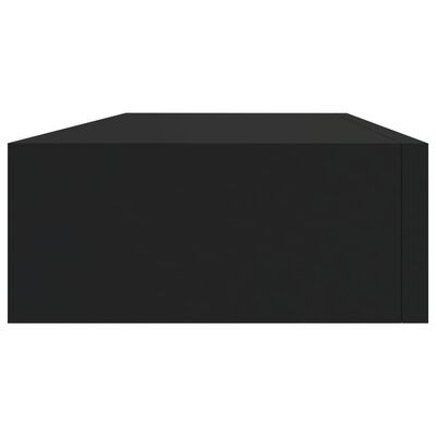 vidaXL sienas atvilktņu plaukts, melns, 60x23,5x10 cm, MDF