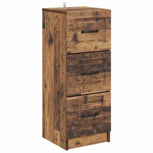 vidaXL Atvilktņu skapis Vecs koks 33 x 34,5 x 87 cm Inženierijas koks