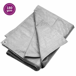 vidaXL brezenta pārklājs, 180 g/m&sup2;, 2x3 m, pelēks, HDPE