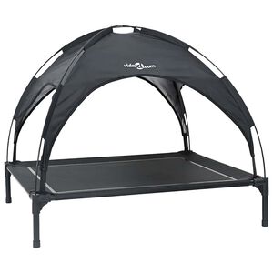 vidaXL Suņu gulta 104 x 86 x 84,5 cm Tērauds Melns