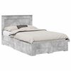 vidaXL Gultas rāmis Betona pelēks 135 x 190 cm Inženierijas koks