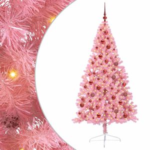 vidaXL Mākslīgais LED Ziemassvētku eglīte su 300 LED Rozā 180 cm PVC