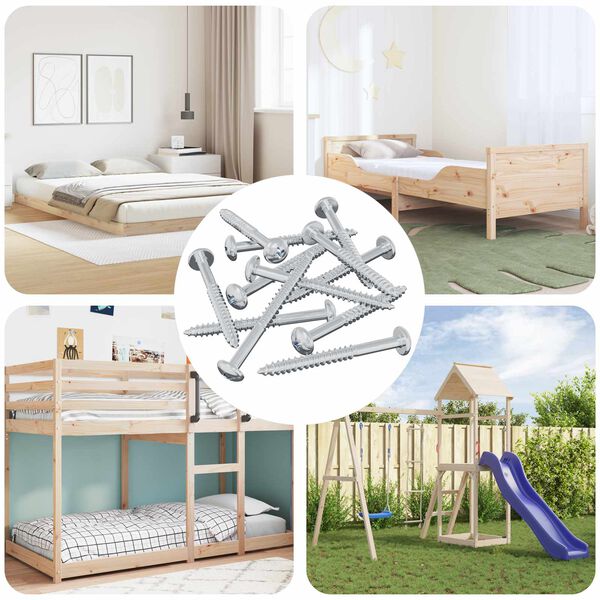 vidaXL Koka skrūve 12 pcs Sudraba 9,8 x 53 mm Tērauds