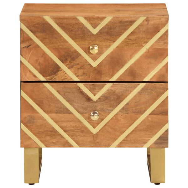 vidaXL naktsskapī&scaron;i, 2 gab., brūni un melni, mango masīvkoks