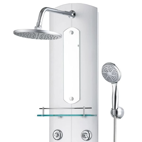 vidaXL du&scaron;as sistēma ar paneli, 25x43x120 cm, sudraba krāsā