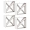 vidaXL Vīna plaukts 4 gab. Balts 62 x 25 x 62 cm Ciets priedes koks