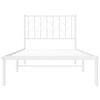 vidaXL gultas rāmis ar galvgali, balts metāls, 90x190 cm