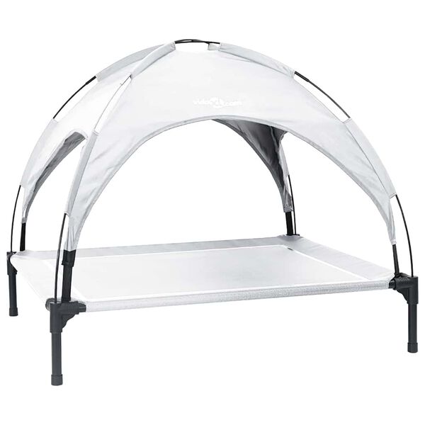 vidaXL Suņu gulta Sudrabaini pelēks 90 x 81 x 80,5 cm Tērauds