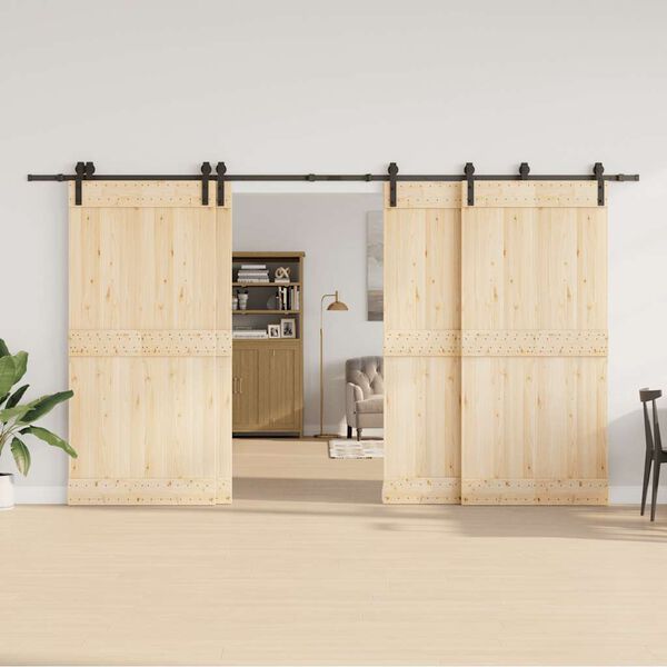 vidaXL bīdāmo durvju sistēma, 400 cm, melns tērauds