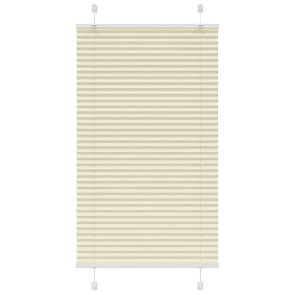 vidaXL plisēts žalūziju krēms 75x100 cm auduma platums 74,4 cm