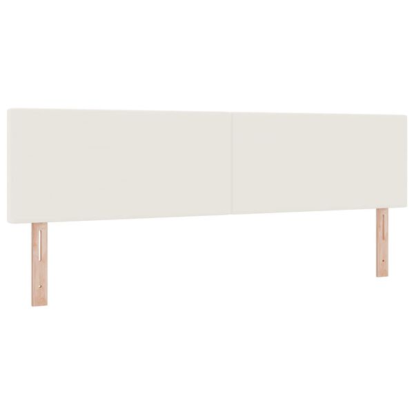 vidaXL LED gultas galva ar galvas klāju Krēmkrāsa 180 cm Poliesters