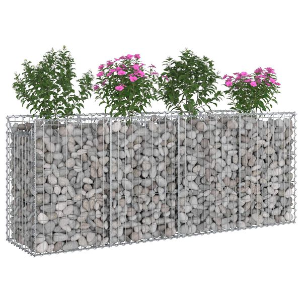 vidaXL Gabions pacelta gulta 2 pcs Sudraba 200 x 50 x 80 cm