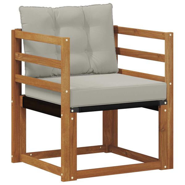 vidaXL Āra dīvānu komplekts Cieta akācijas koks un tekstilēns