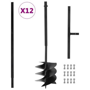 vidaXL zemes urbis ar 250 mm rokturi un 12 m pagarinātāju, tērauds