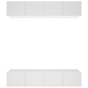 vidaXL TV skapī&scaron;i, 4 gab., balti, 80x30x30 cm, inženierijas koks