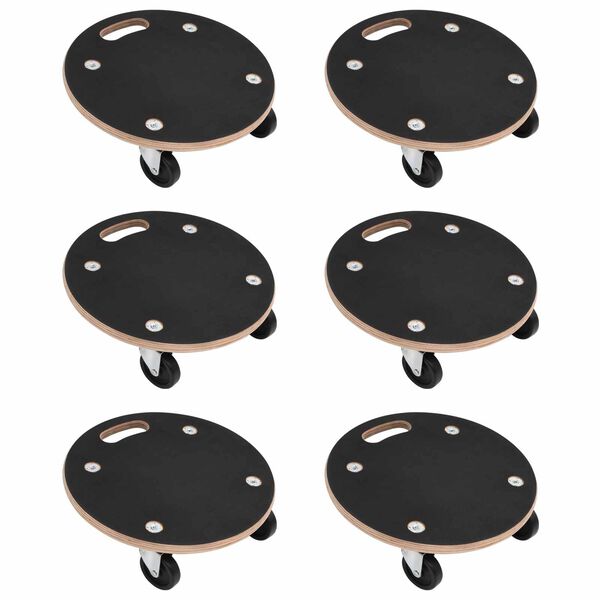 vidaXL Transporta ratiņ&scaron; 6 pcs Pelēka Saplāksnis