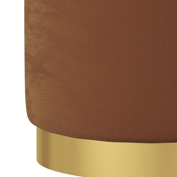 vidaXL apaļš krēsls ar uzglabāšanas nodalījumu, brūns samts 31 x 37 cm