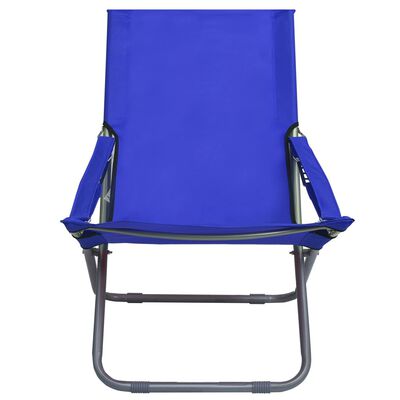 vidaXL salokāmi pludmales krēsli, 2 gab., zils audums