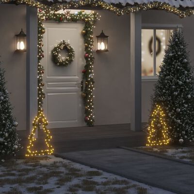 vidaXL Ziemassvētku gaismas dekors, egles forma, 80 LED, 60 cm