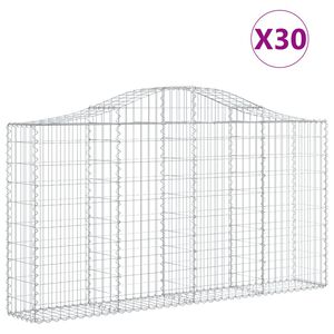 vidaXL arkveida gabiona grozi, 30gb., 200x30x100/120cm, cinkota dzelzs