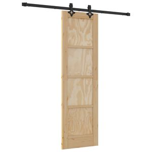 vidaXL Slīdo&scaron;ās durvis Dabiska un melna 61 x 198,5 cm