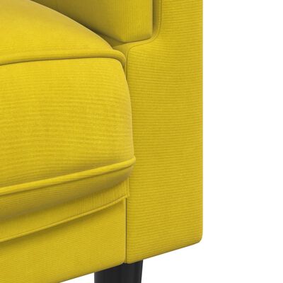 vidaXL divvietīgs dīvāns ar matračiem, dzeltens samts