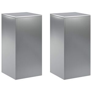 vidaXL Augu statīvs 2 pcs Sudraba 30 x 30 x 60 cm Nerūsējo&scaron;s tērauds