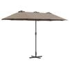 vidaXL Dārza parasols Pelēkbrūna 370 x 197 x 239 cm