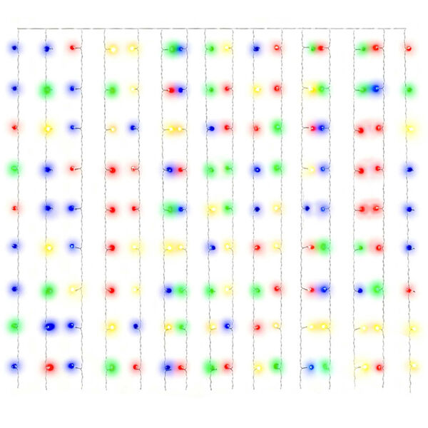 vidaXL LED lampiņu aizkars, 3x3 m, 300 LED, krāsains, 8 funkcijas
