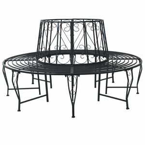 vidaXL Koku sols &Oslash; 160 x 89 cm Tērauds Melns Apaļ&scaron;