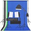 vidaXL fotostudijas komplekts, gaismas un fons