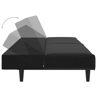 vidaXL 2-vietīga dīvāngulta, melns samts